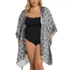Women's La Blanca Plus Front Tie Kimono Dress Swim Cover Up