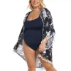 Women's La Blanca Plus Illusion Kimono Dress Swim Cover Up
