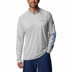 Men's Columbia Terminal Tackle Heather 1/4 Zip Pullover