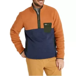 Men's L.L.Bean Sweater Fleece Sherpa Hybrid 1/4 Zip Pullover
