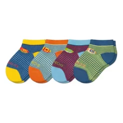 Kids' Bombas Kid's Light Weight Ankle 4 Pack Crew Socks