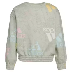 Girls' Adidas Aop Print Crewneck Sweatshirt