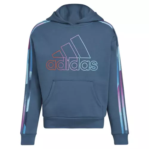 Girls' Adidas Multi 3-Stripe Fleece Hoodie