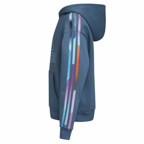 Girls' Adidas Multi 3-Stripe Fleece Hoodie - Image 2