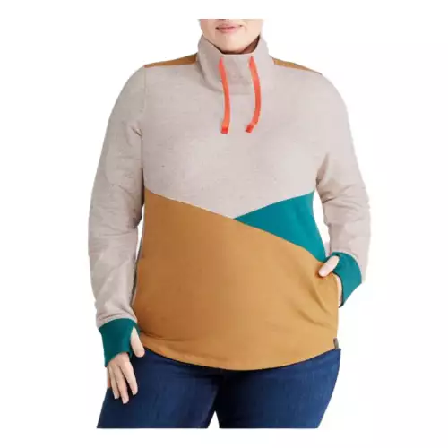 Women's L.L.Bean L.L. Bean Plus Cozy Mixed Knit Colorblock Cowl Neck