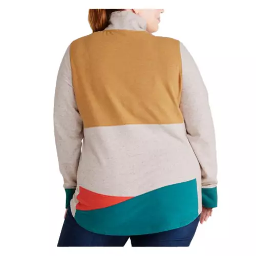 Women's L.L.Bean L.L. Bean Plus Cozy Mixed Knit Colorblock Cowl Neck - Image 2