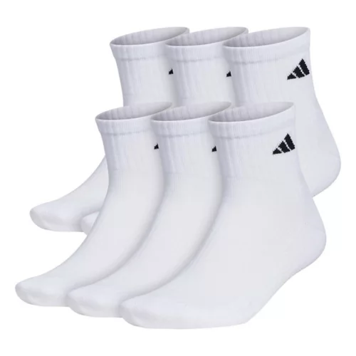 Men's Adidas Cushioned 6 Pack Quarter Running Socks
