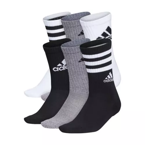 Kids' Adidas Cushioned Mix 6 Pack Crew Socks