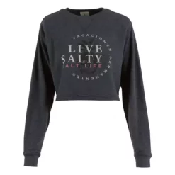 Women's Salt Life Permanent Vacation Oversized Cropped Hoodie