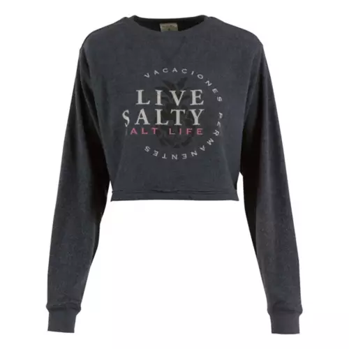 Women's Salt Life Permanent Vacation Oversized Cropped Hoodie